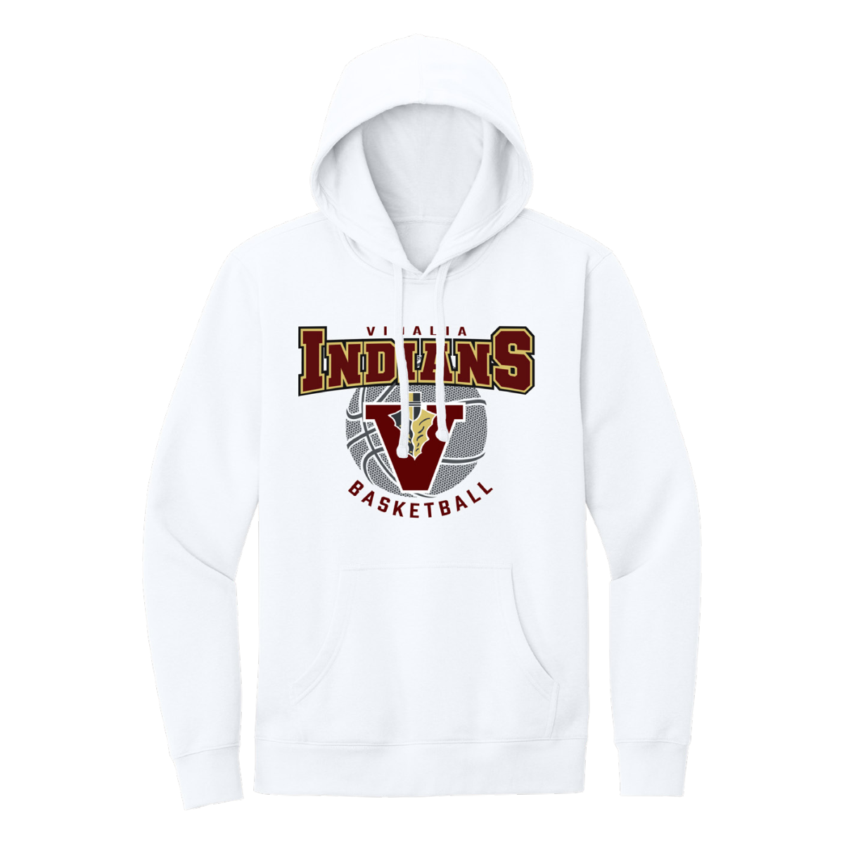 Vidalia Basketball Hoodie in white, front