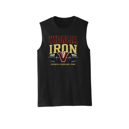 Vidalia Iron muscle tank in black, front