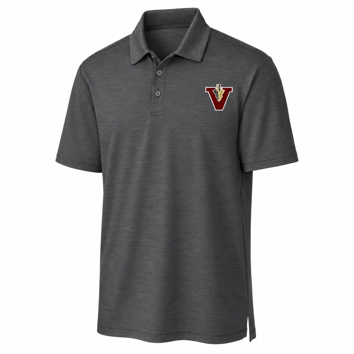 Vidalia Classic V Polo in charcoal, front