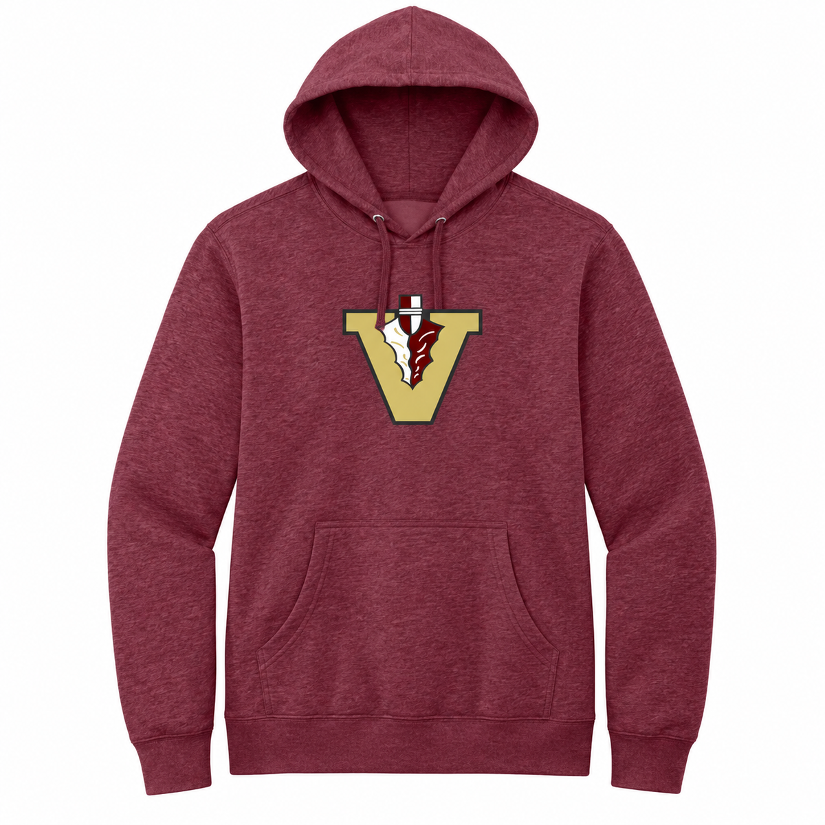 Vidalia V Hoodie in maroon, front