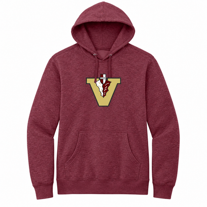Vidalia V Hoodie in maroon, front