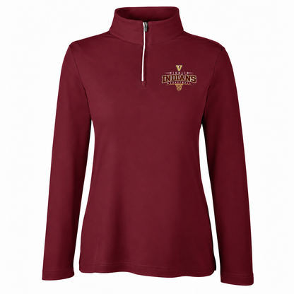 Women's Vidalia Basketball Quarter Zip in maroon, front