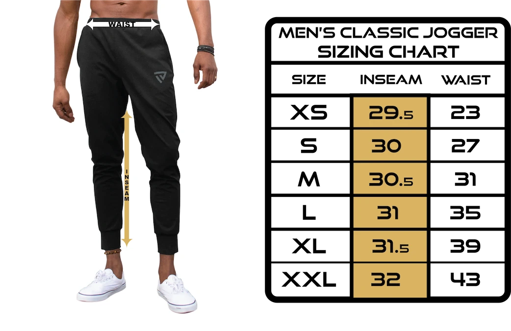 Men's Classic Joggers chart