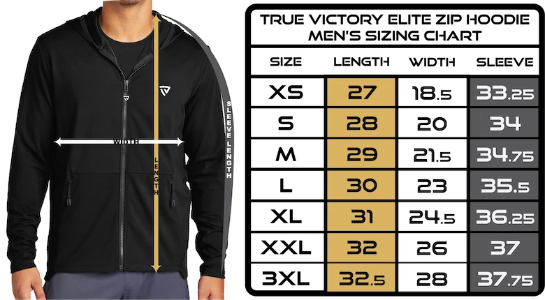 Men's Elite Full-Zip chart