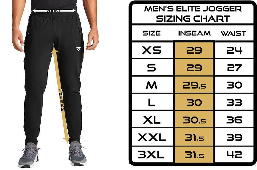 Men's Elite Joggers chart