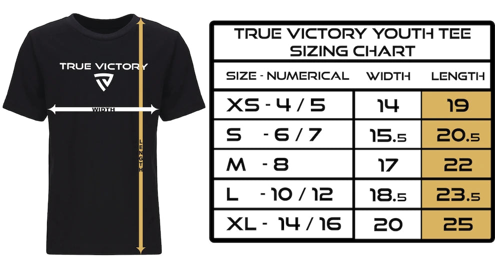 Youth Tee chart